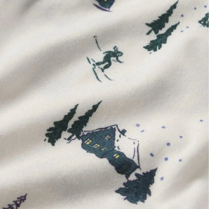 Gisele Relaxed Short PJ Set - Ski Chalet Ivory/Pine