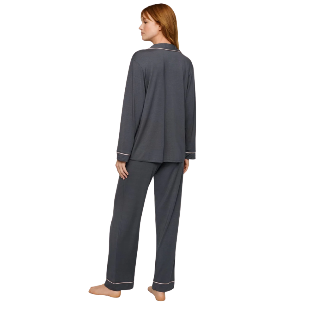 Gisele Long PJ Set - Graphite | Sorbet Pink