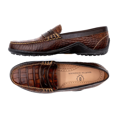 Bill Alligator Grain Penny Loafers