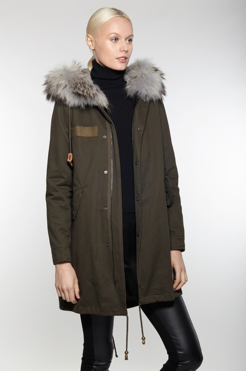 Fur Lined Long Cargo Jacket