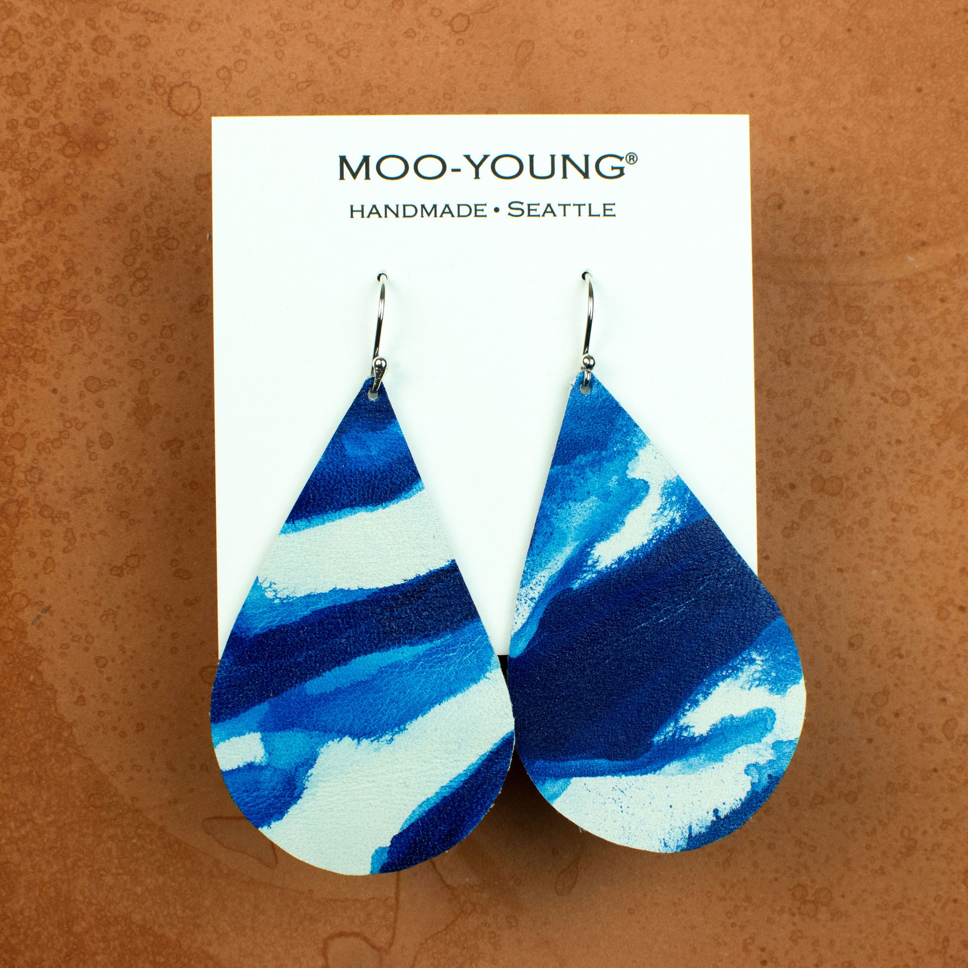 Shibori Leather Earrings