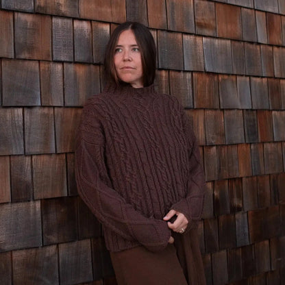 Charlie Cable Knit Sweater | Chocolate - O/S
