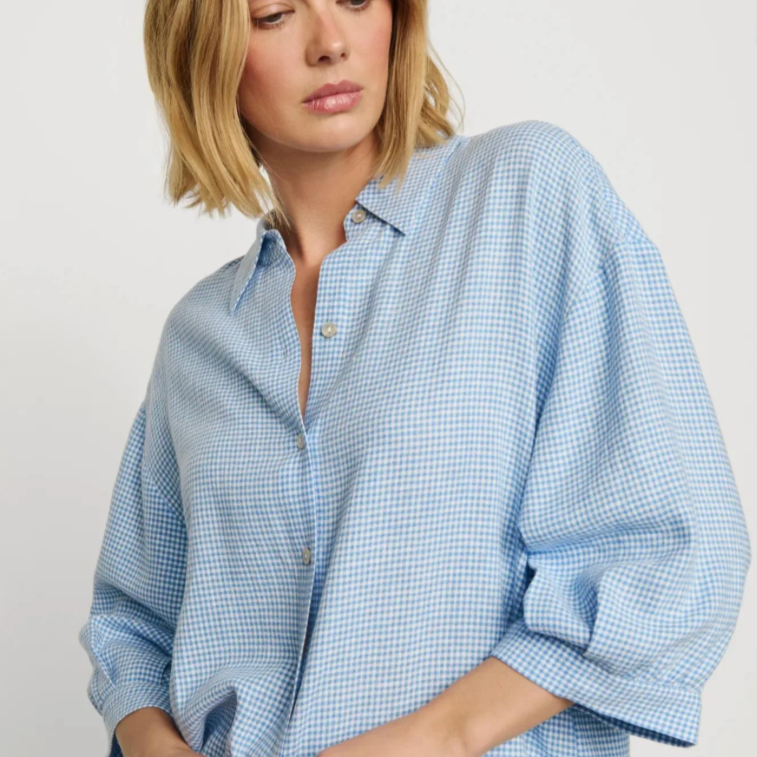 Linen Blend Relaxed Sleeve Top