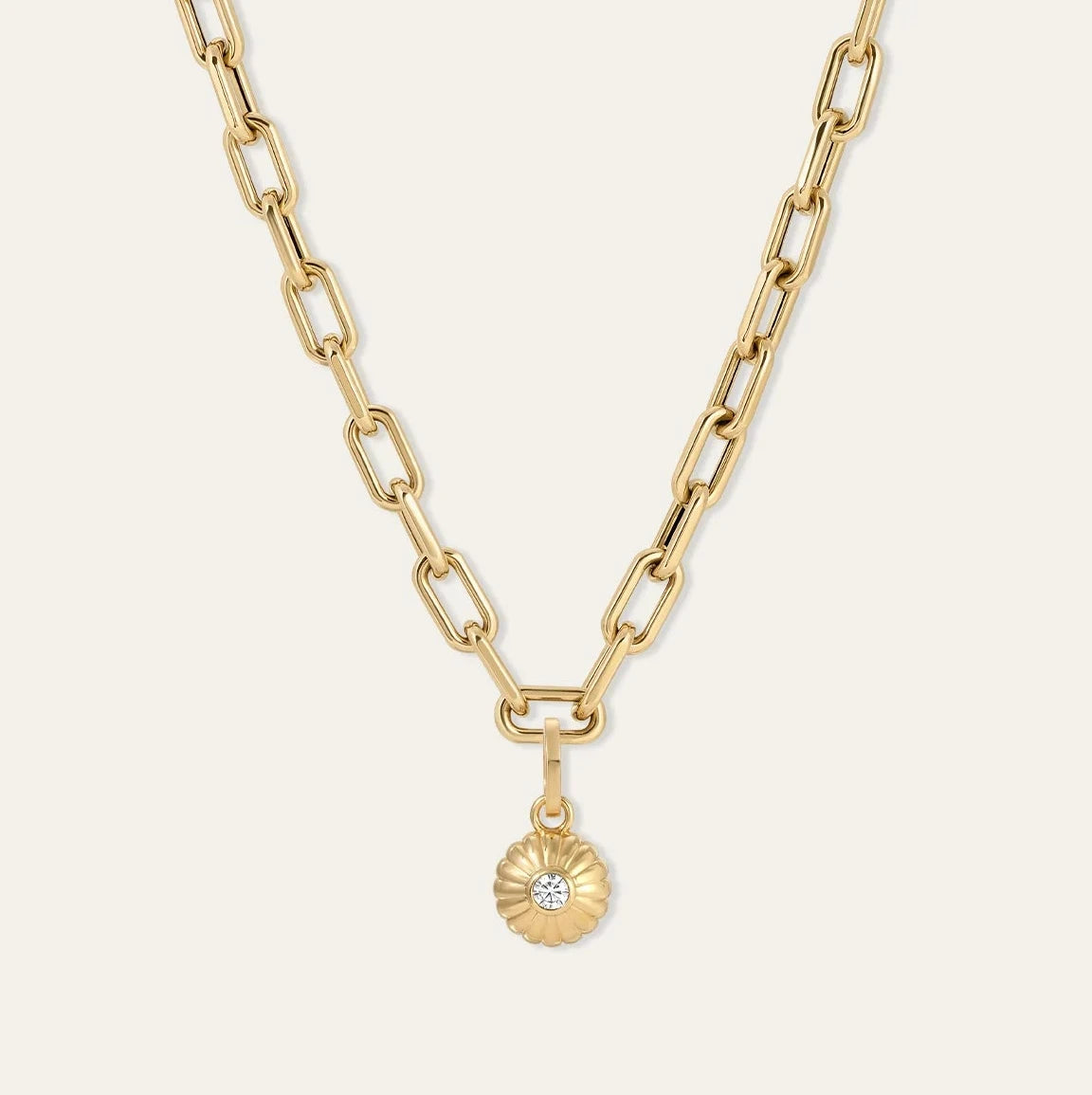 Groovy Diamond Flower Hinged Charm - Lab Grown