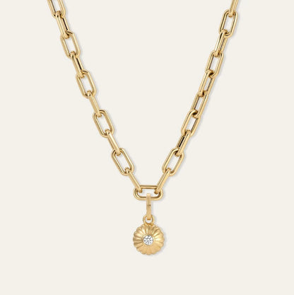 Groovy Diamond Flower Hinged Charm - Lab Grown