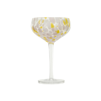 Blown Stemmed Confetti Champagne/Coupe Glass