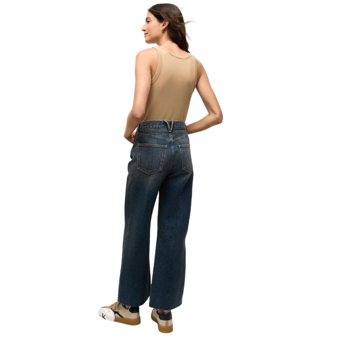 Taylor Cropped High Rise Wide Leg Jean