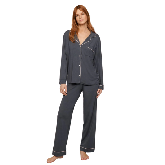 Gisele Long PJ Set - Graphite | Sorbet Pink