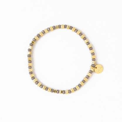 Louise Crystal Gold Stretch Ball Bracelet