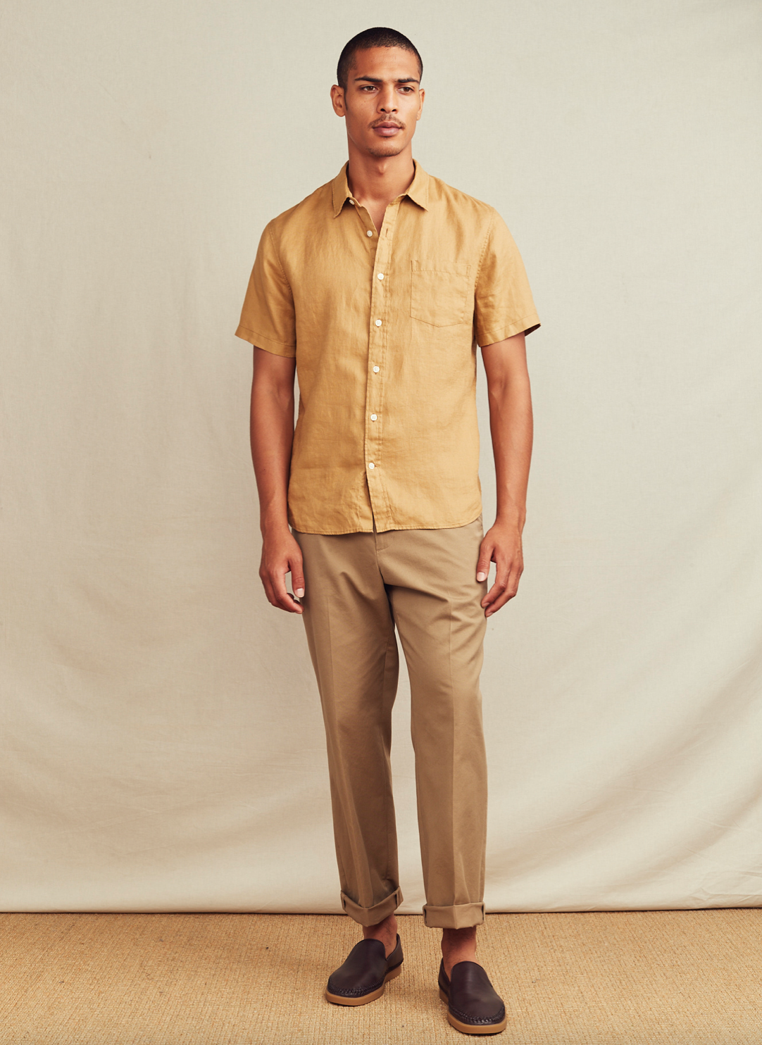 Linen Short Sleeve Button Down Shirt