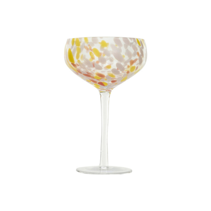 Blown Stemmed Confetti Champagne/Coupe Glass