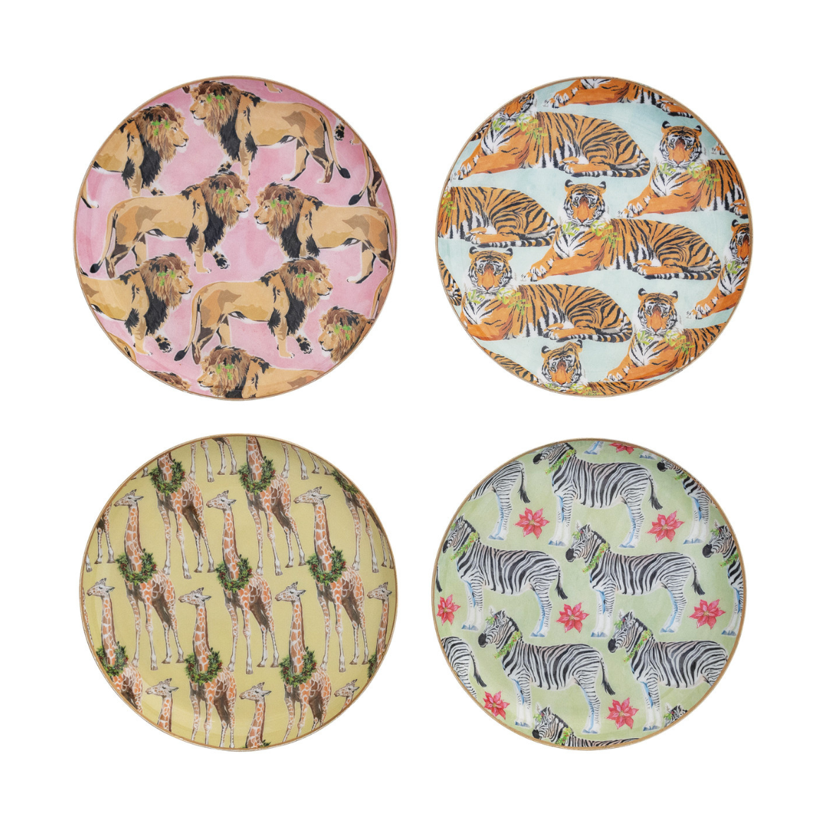 Enameled Stainless Steel Tray - Safari Animal