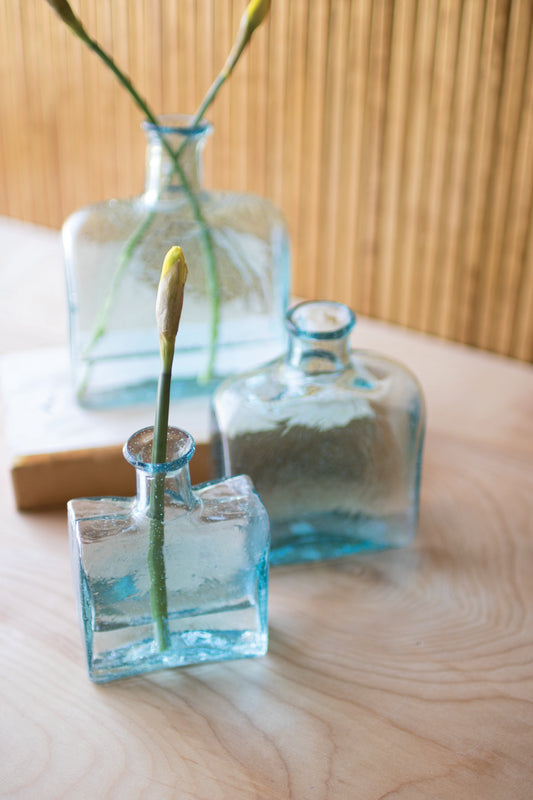 Square Recycled Glass Vases