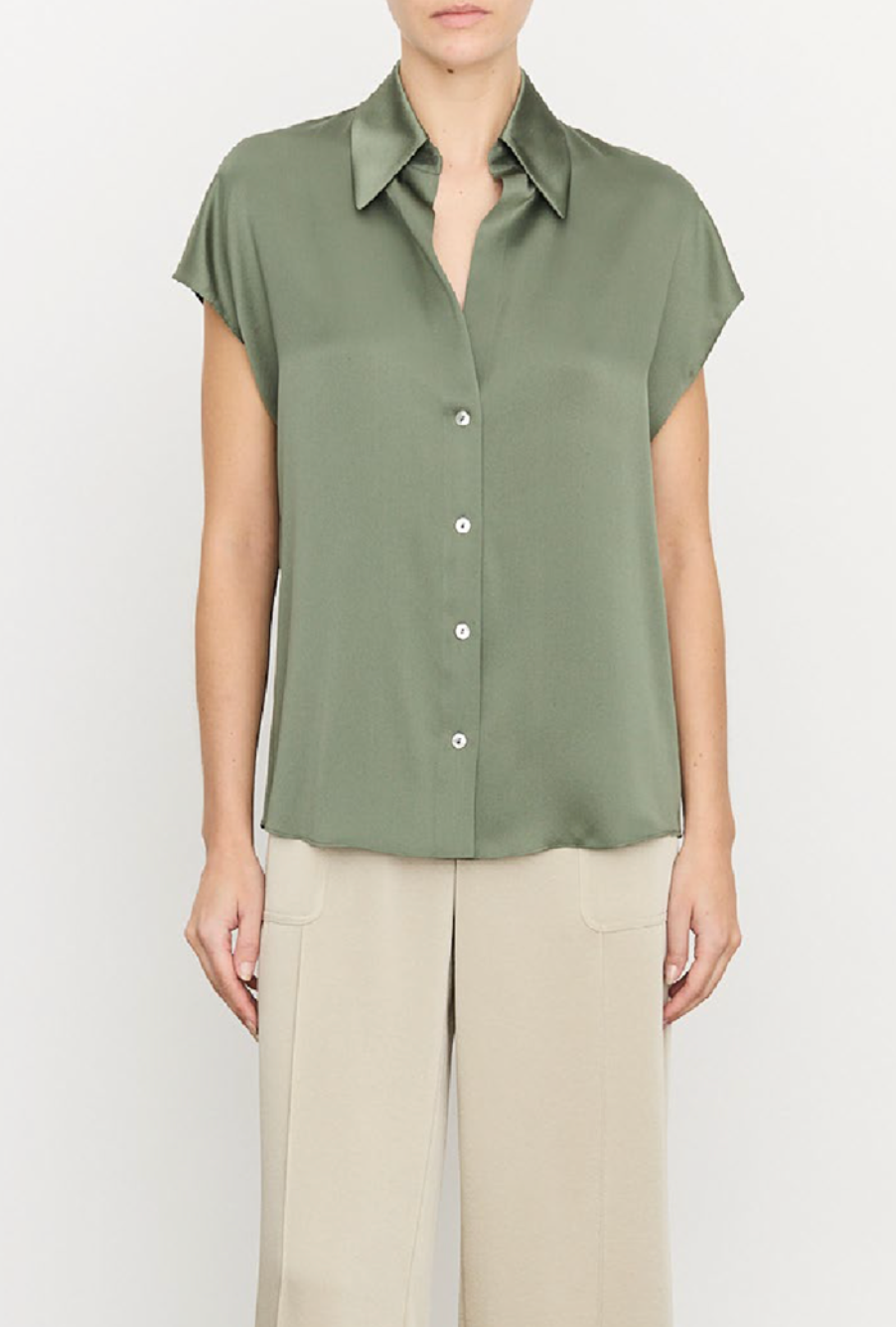 Cap Sleeve Ruched Back Blouse