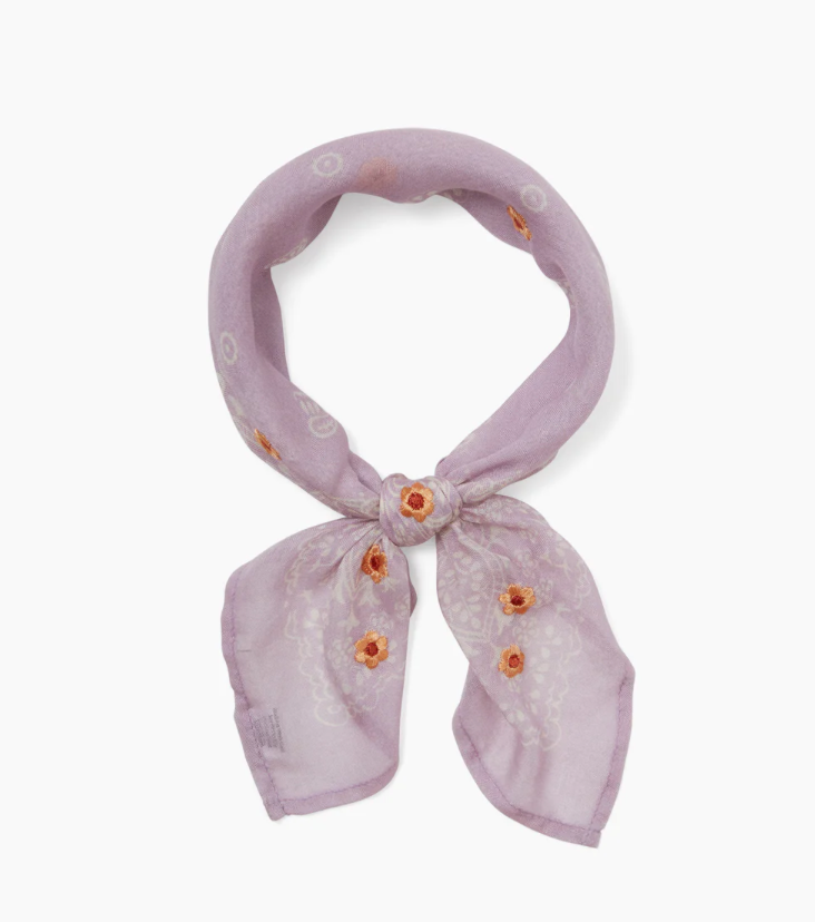 Daisy Embroidered  Gauze Neckerchief