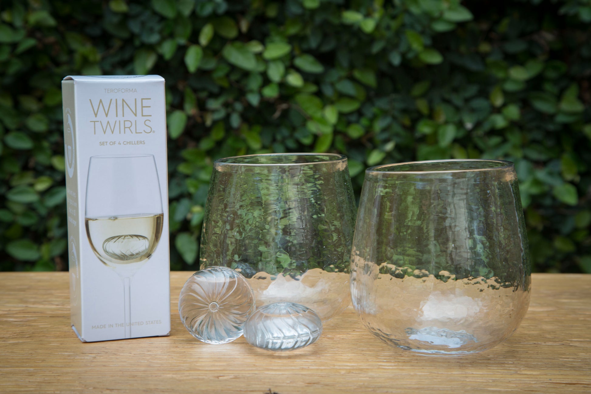 Hammered Stemless Wine Glass