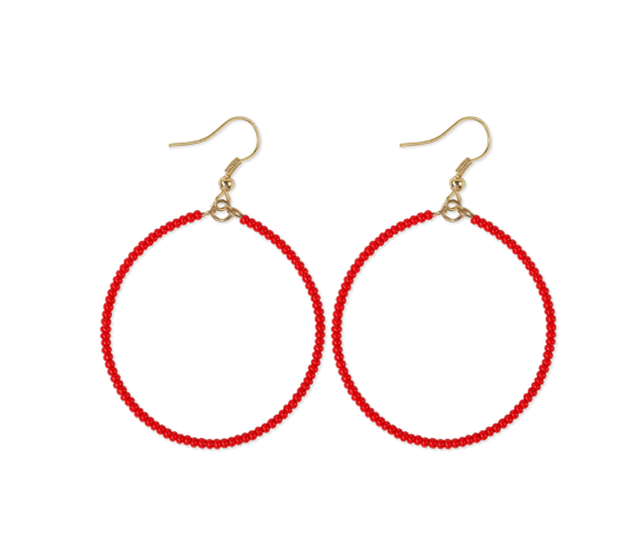 Ruby Hoop Earrings 