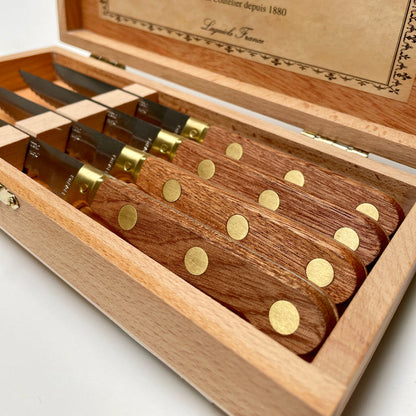 La Fourmi Laiton Steak Knives in Wooden Box