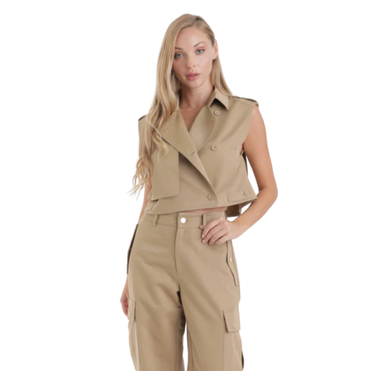 Sola Trench Vest -  Khaki