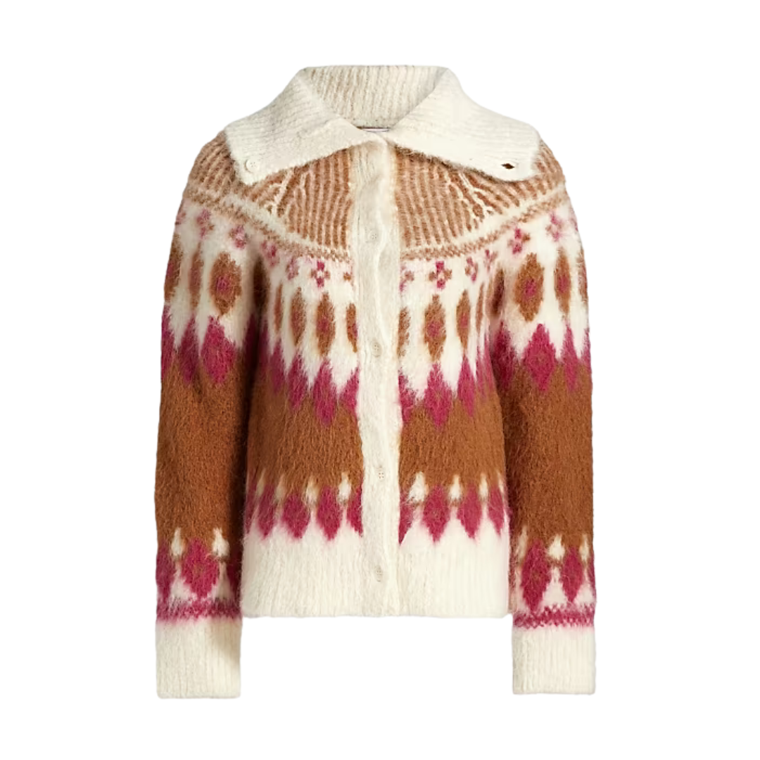 Italian Luxe Brushed Fair Isle Reversible Cardigan
