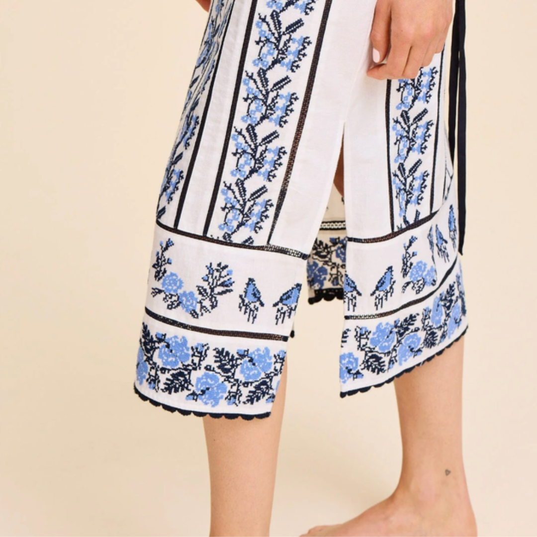 Liliana Dress - Santorini Embroidery