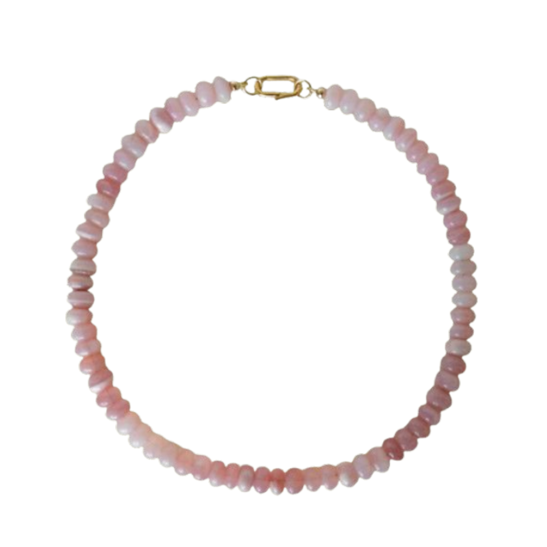  Opal Gemstone Necklace with Diamond Oval Clip