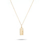 Mom Dog Tag w. Diamond Necklace - 14k Yellow Gold