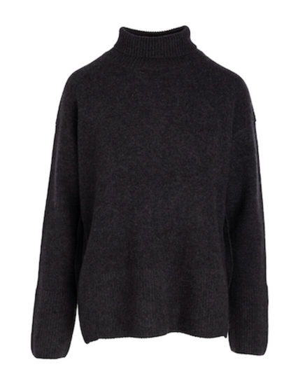 Cashmere Side-Button Turtleneck