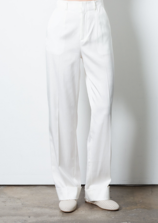 Cupro Cuffed Wide Leg Pant