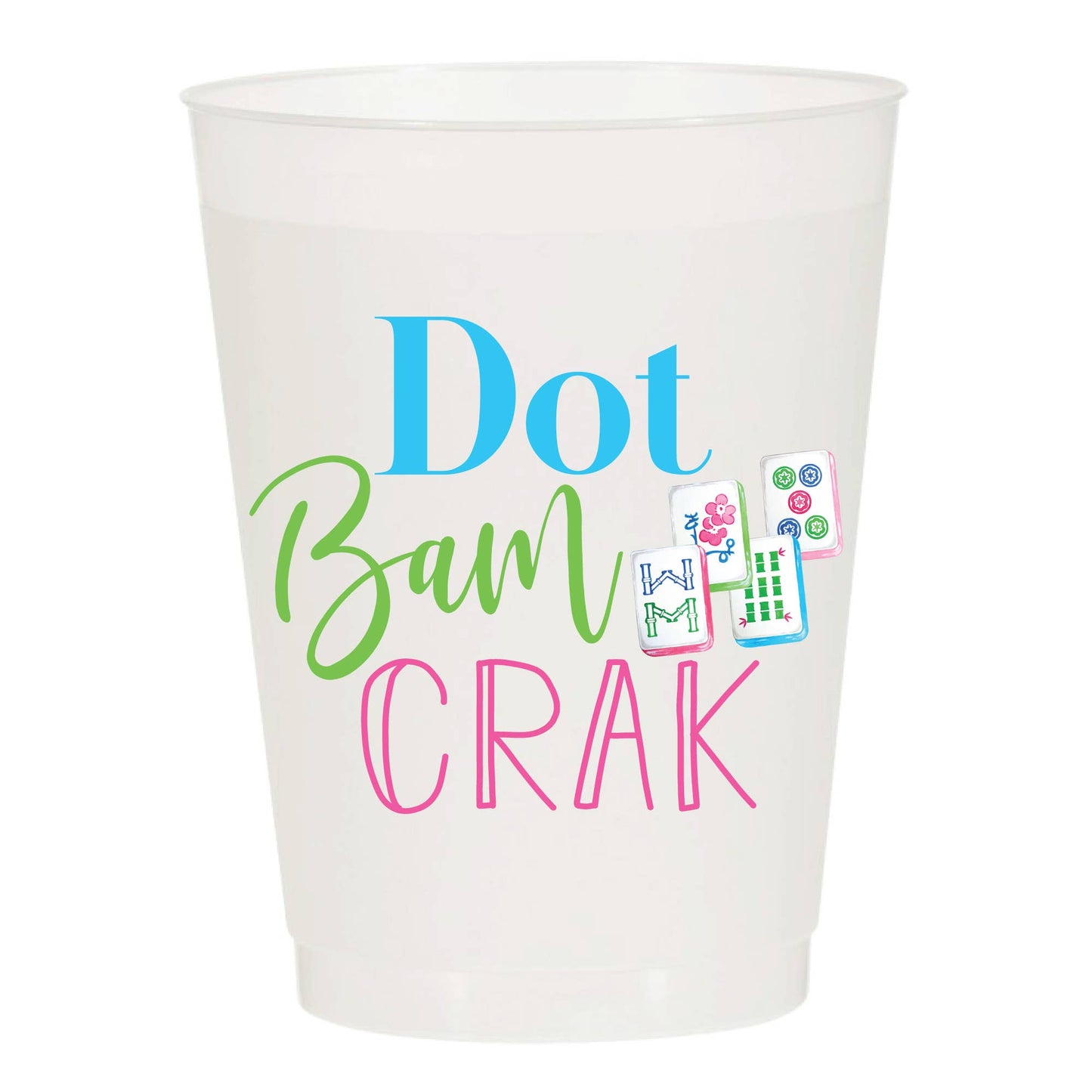 Dot Bam Crak Full Color Frosted Cups - Mahjong