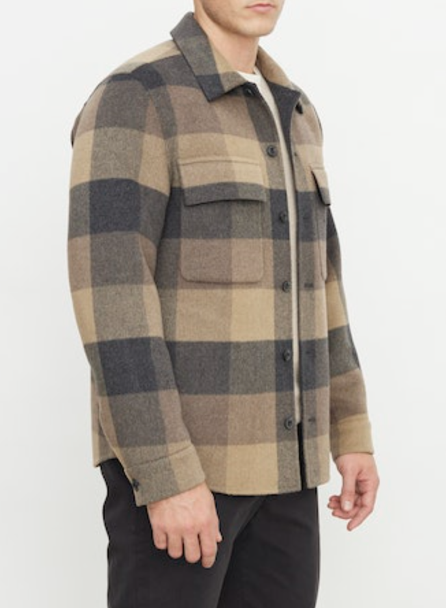 Splittable Plaid Shirt Jacket