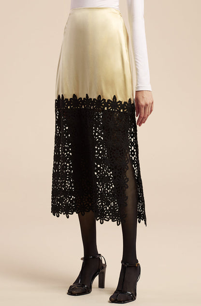 Double Face Charmeuse Lace Skirt