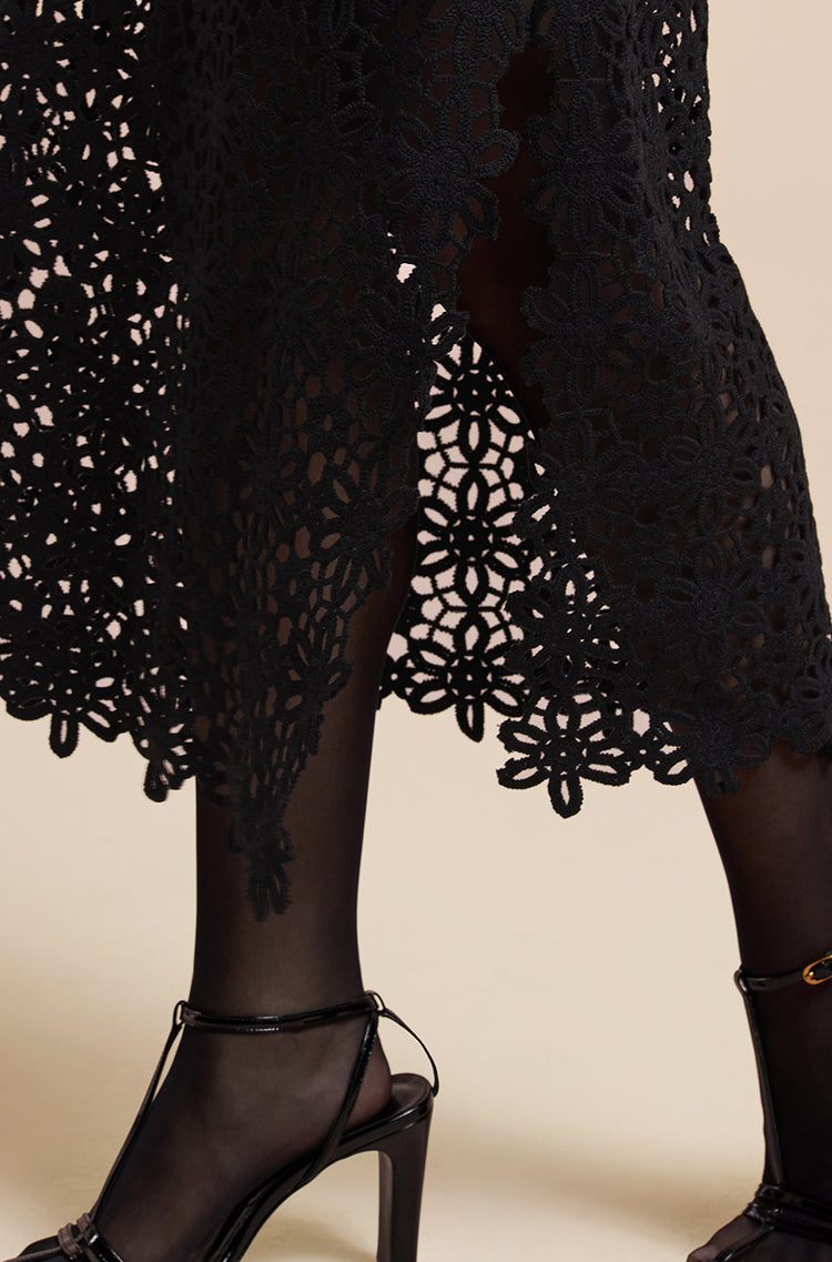 Double Face Charmeuse Lace Skirt