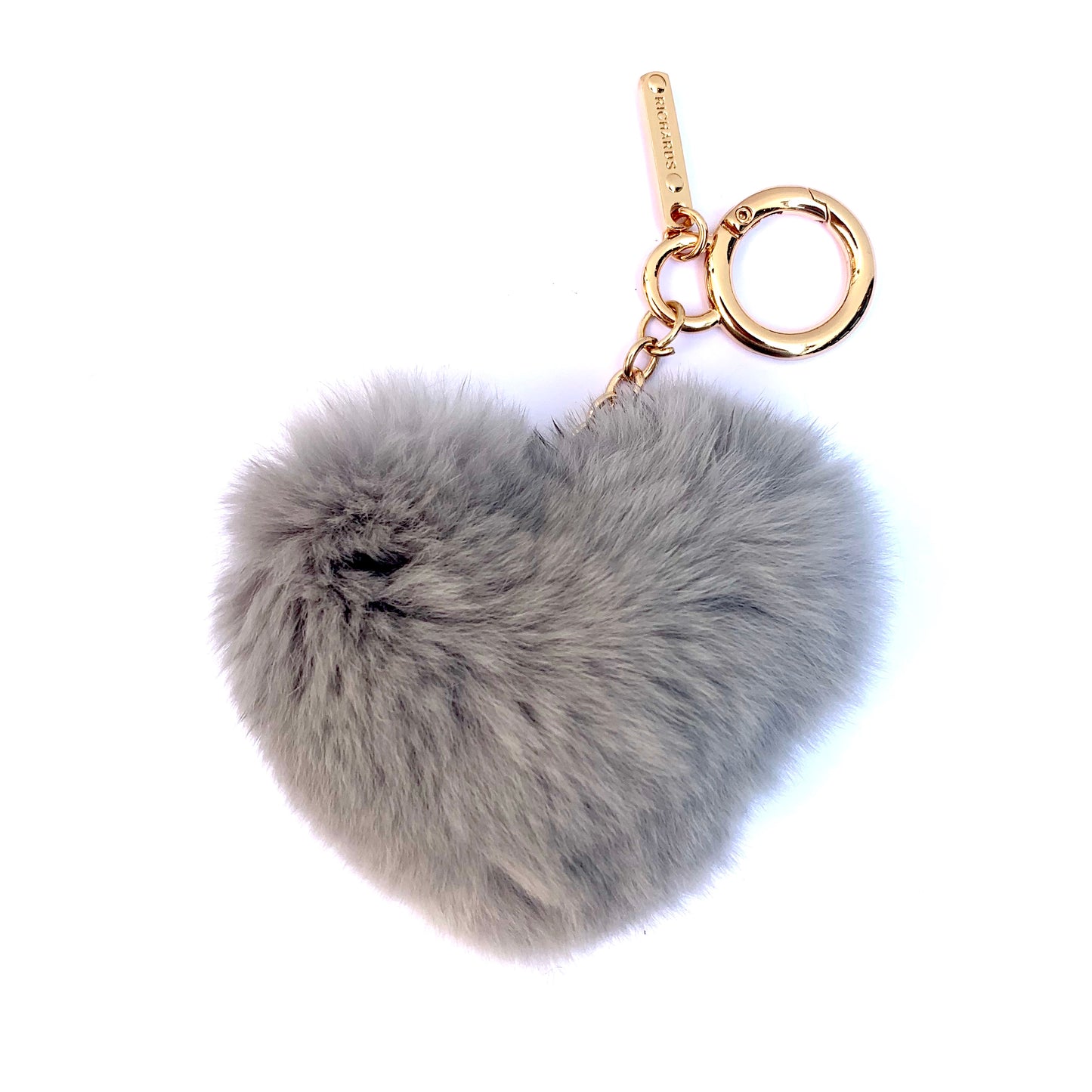 Rabbit Fur Heart Keychain