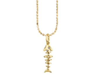 Small Fishbone Charm Necklace