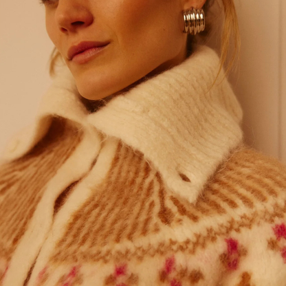 Italian Luxe Brushed Fair Isle Reversible Cardigan