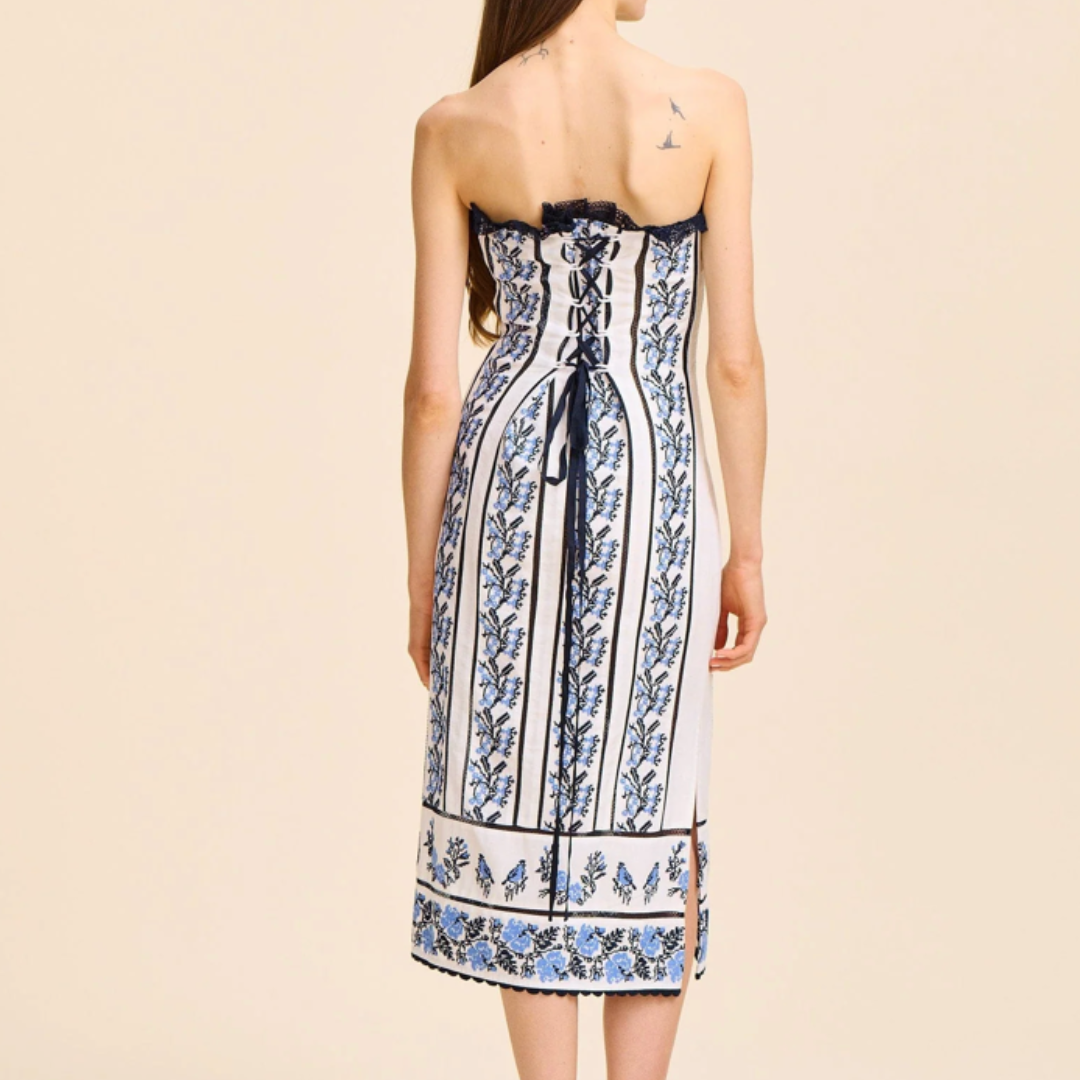 Liliana Dress - Santorini Embroidery