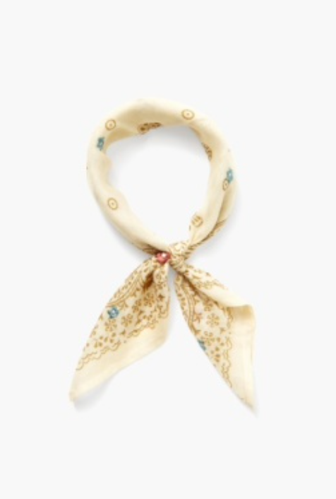 Daisy Embroidered  Gauze Neckerchief