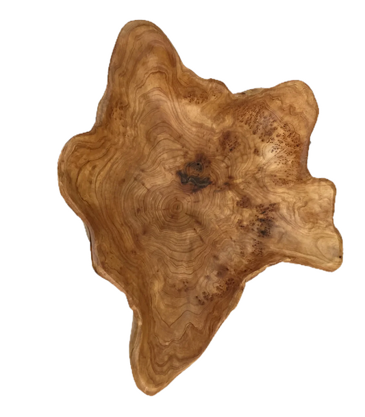 Hand-Crafted Root Wood Live Edge Bowl