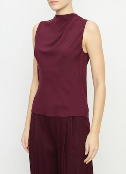 Draped Cascade Sleeveless Blouse