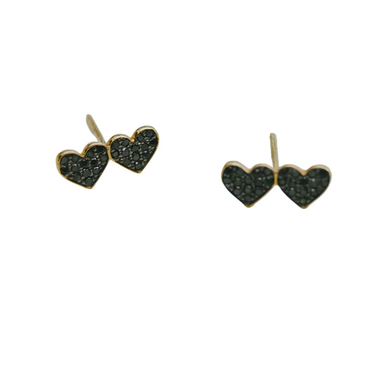 Small Double Heart Stud