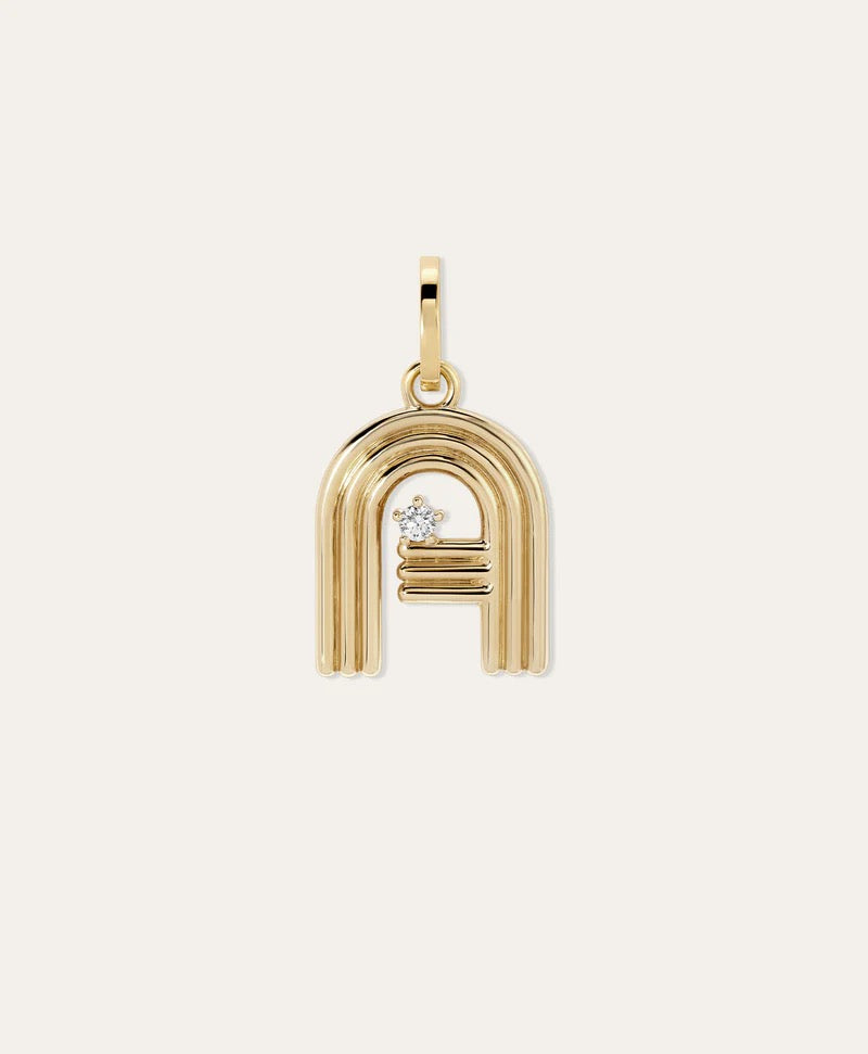 Groovy Diamond Letter Charm