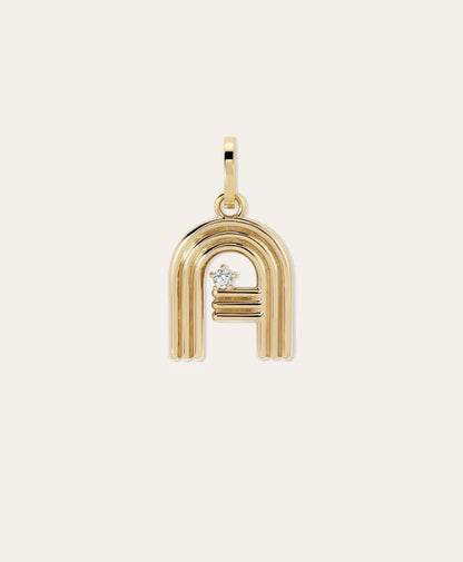 Groovy Diamond Letter Charm