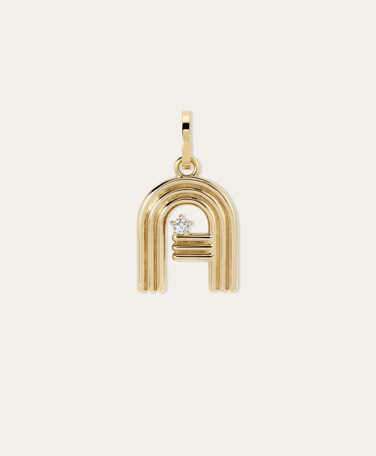 Groovy Diamond Letter Charm