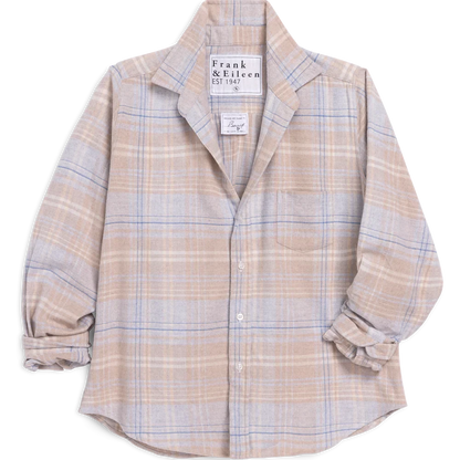 Eileen Relaxed Button-Up | Sand Blue Plaid