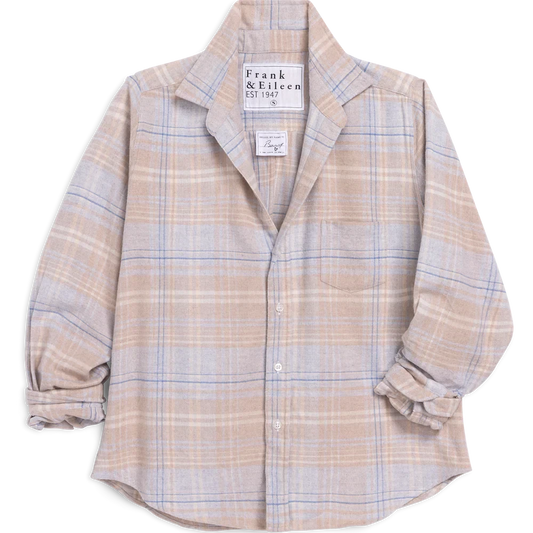 Eileen Relaxed Button-Up | Sand Blue Plaid
