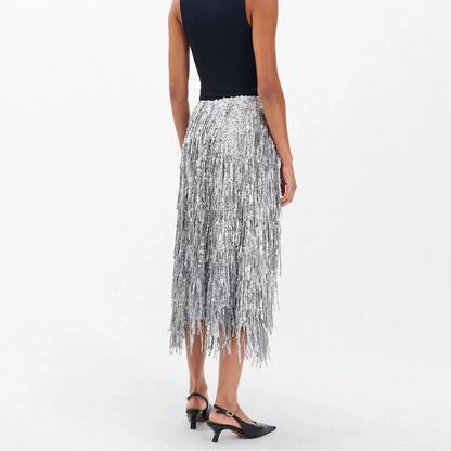 Billie Sequined Tassel Midi Skirt