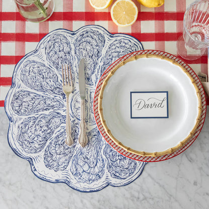 Die-cut Blue Oyster Plate Placemat - 12 Sheets