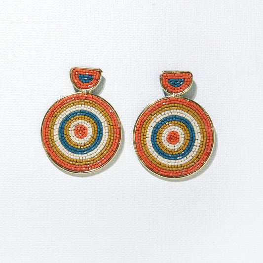 Striped Circle Earring