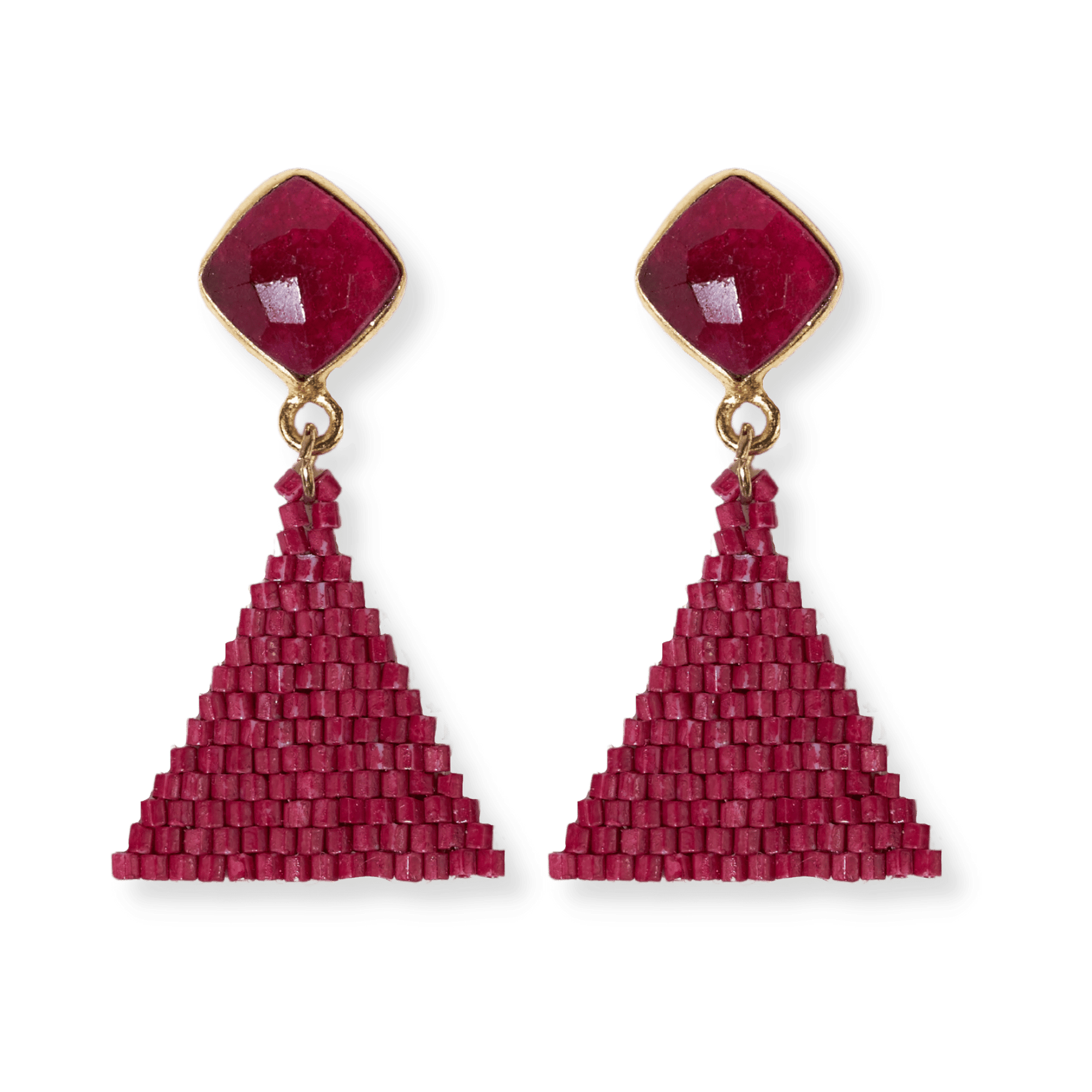 Celia Small Triangle Drop with Stone – Hearth and Soul